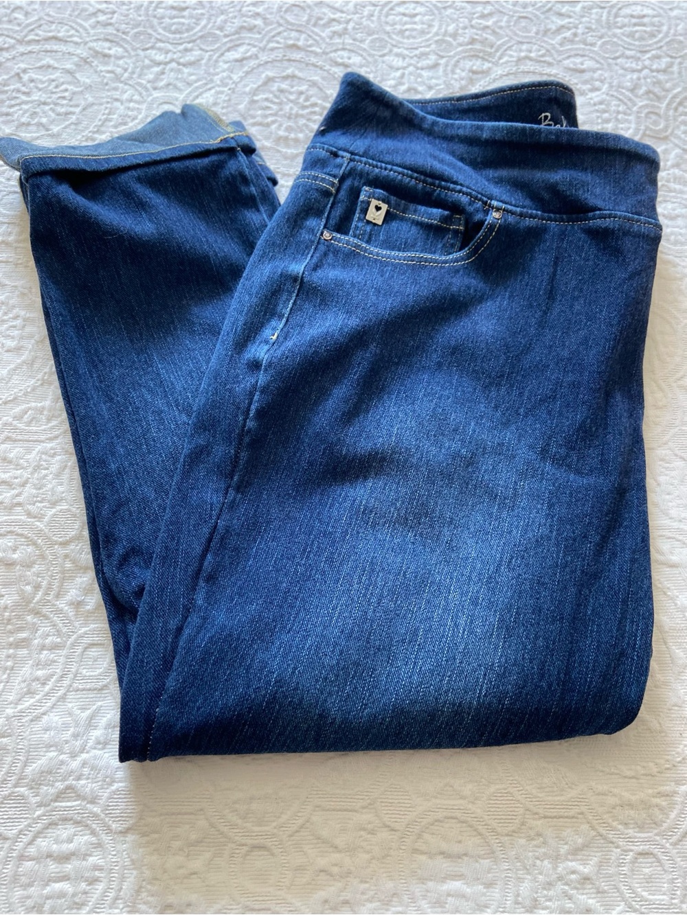 Belle by Kim Gravel Flexibelle cuffed ankle jeans